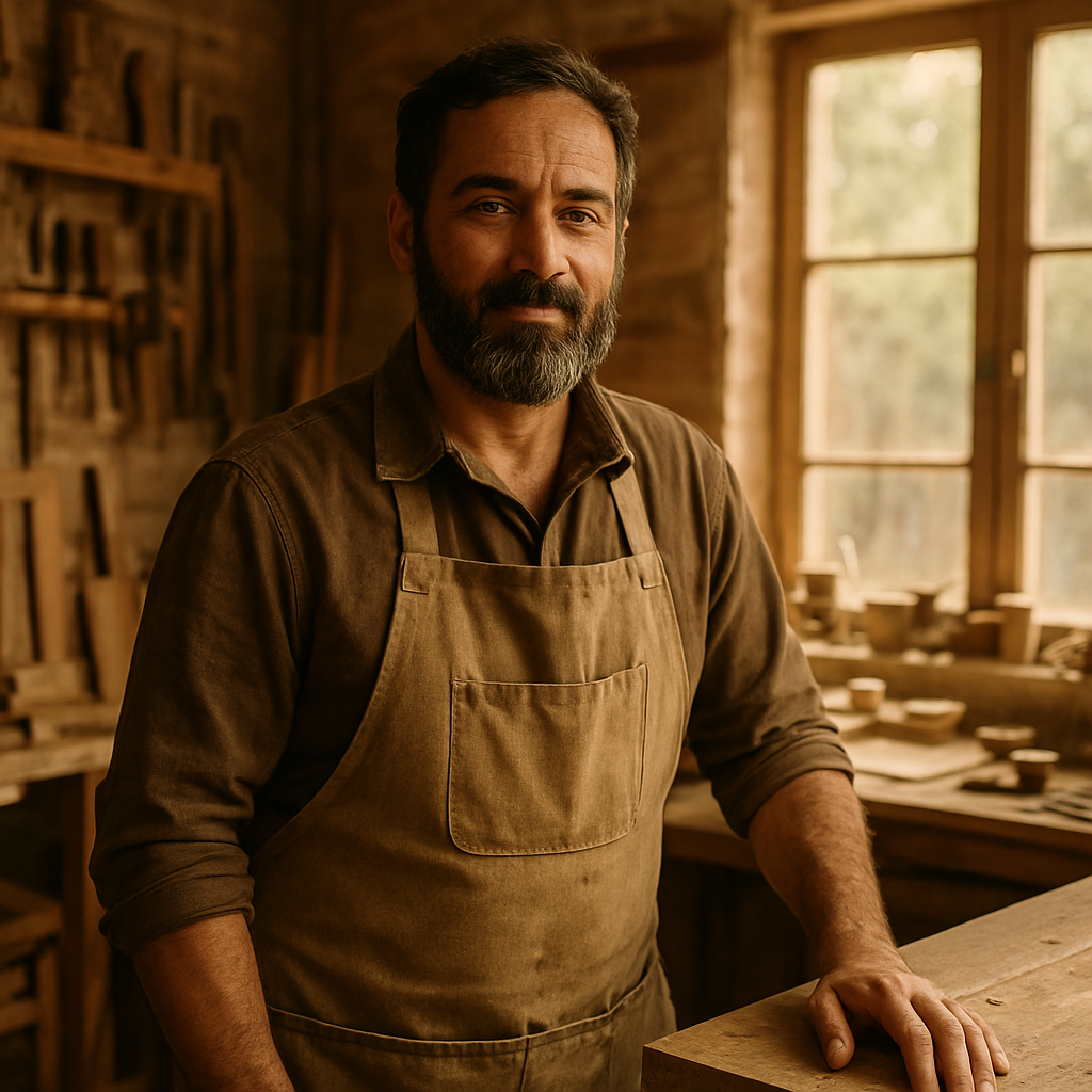A maker in his workshop